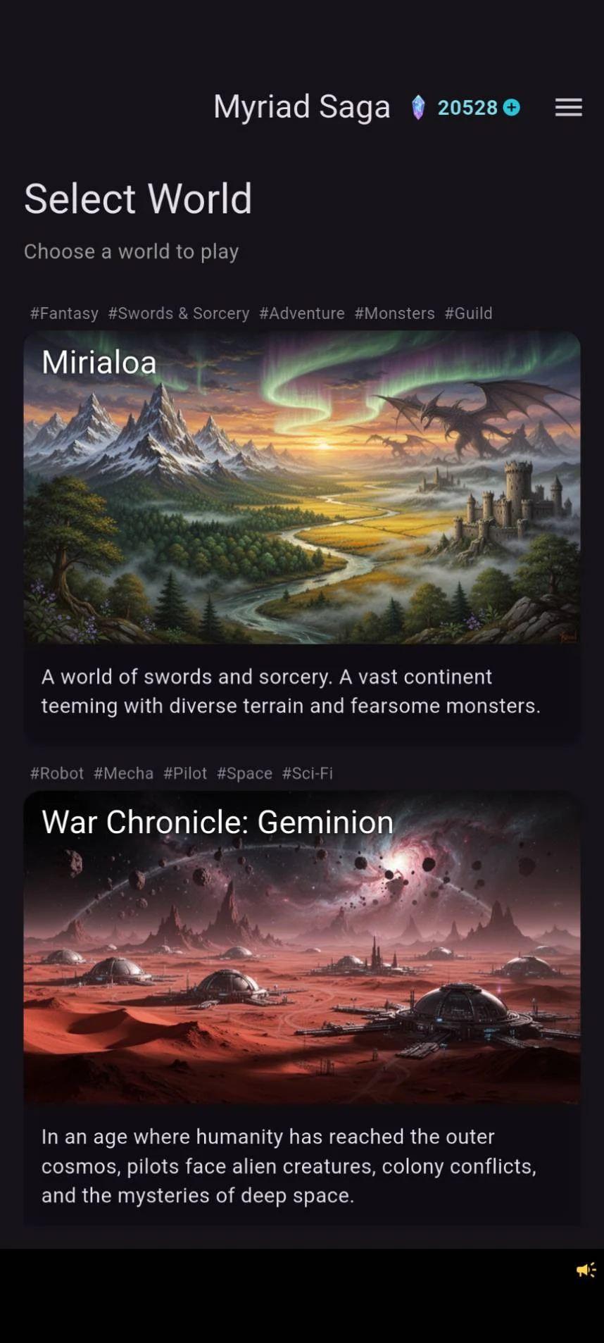 Myriad Saga - Our AI Card RPG screenshot
